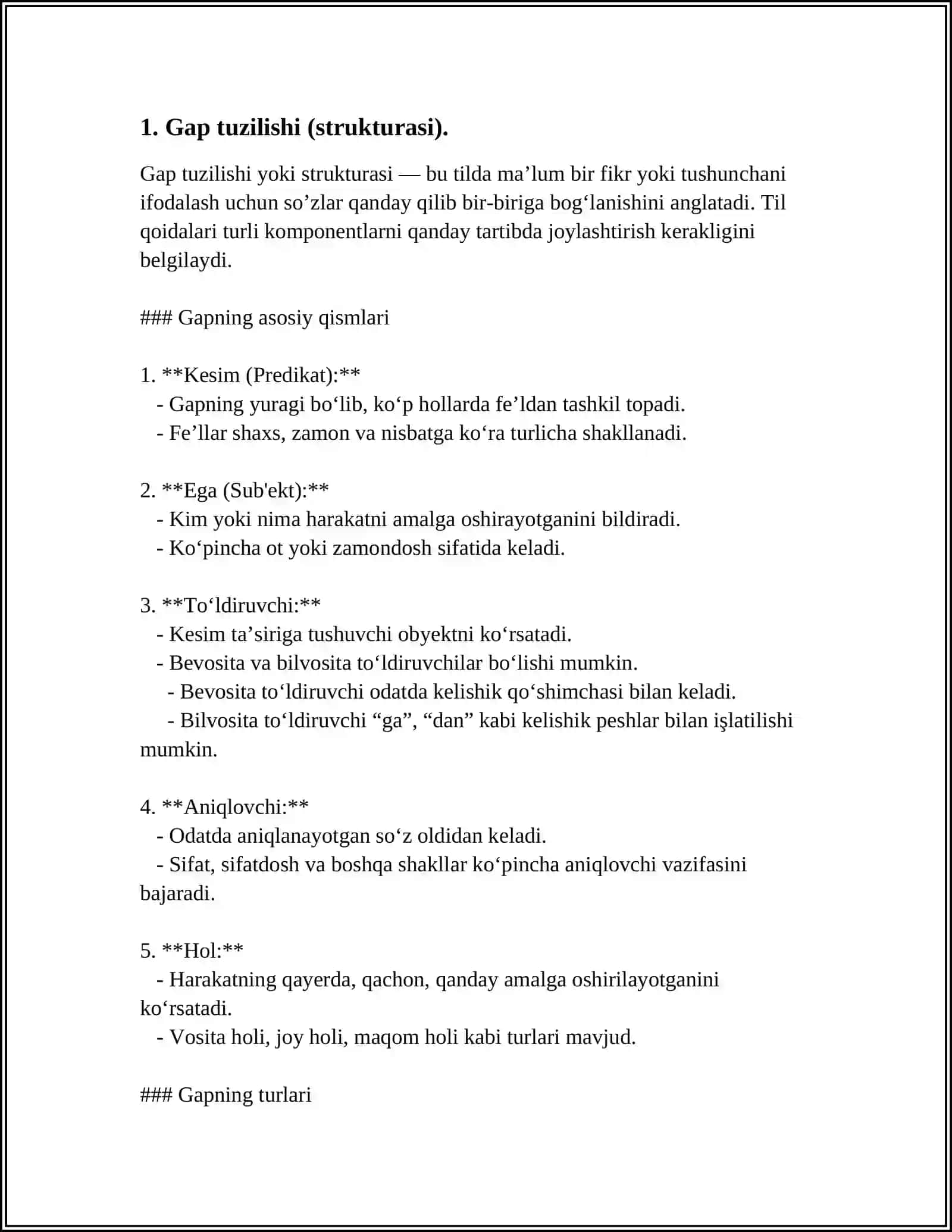 Gap tuzilishi (strukturasi) 4