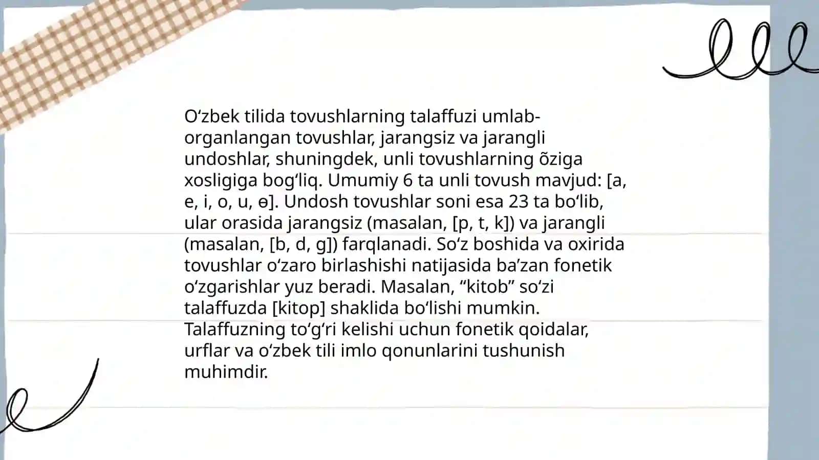 Oʻzbek tilining orfeopiyasi va asosiy imlo qoidalari 4
