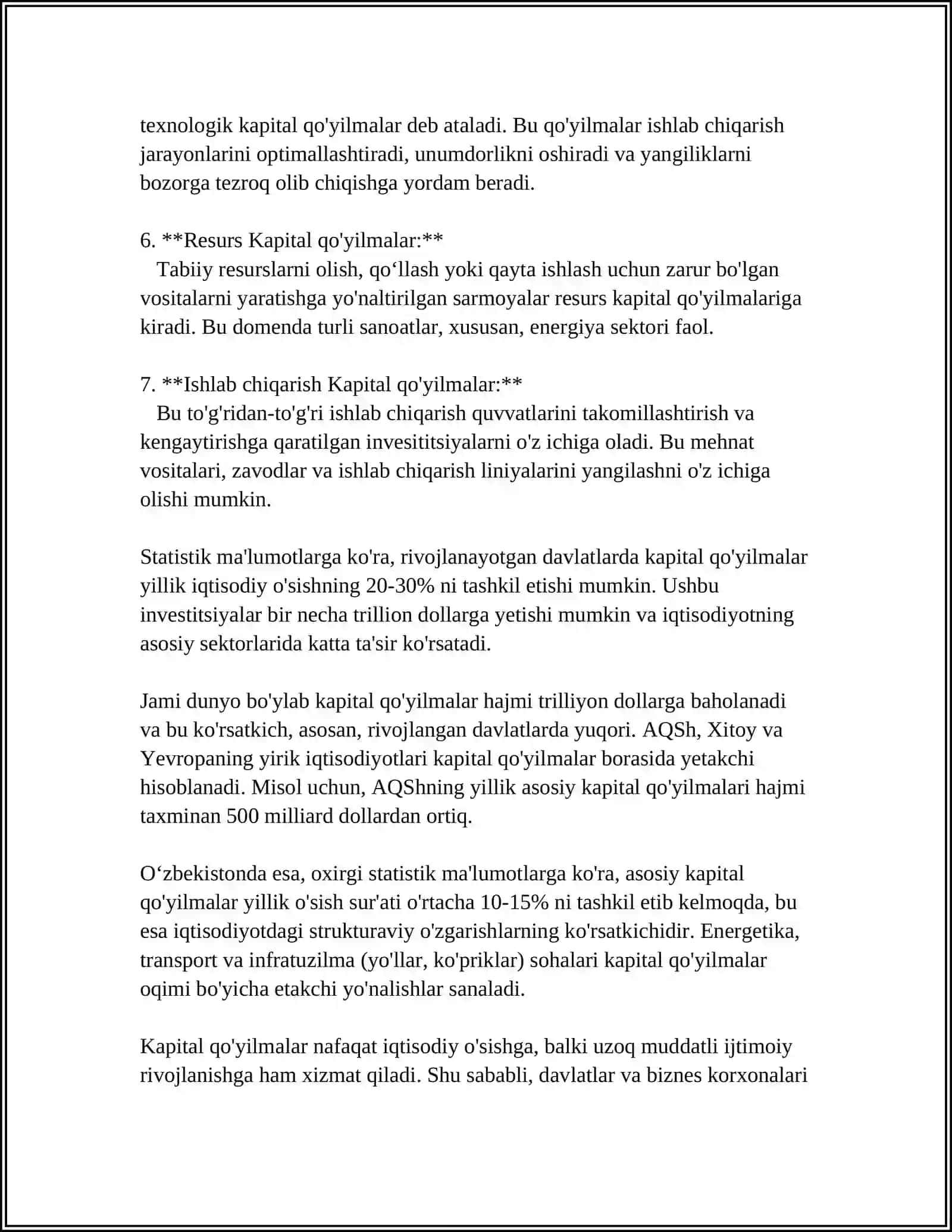 Kapital Qo'yilmalar 4
