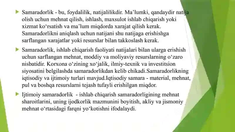 Korxona faoliyati moliyaviy natijalari. 4