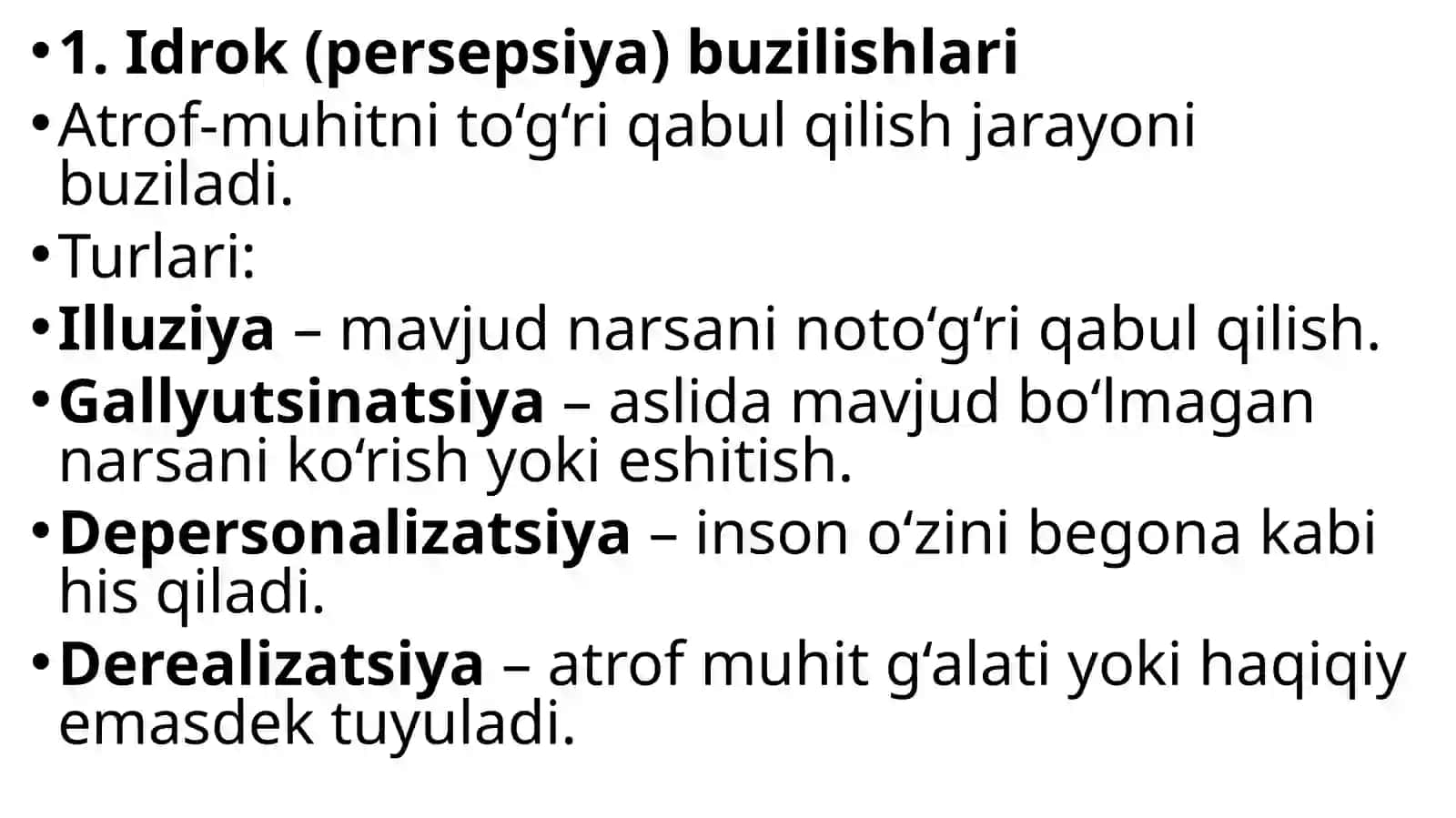 Bilish jarayonlari buzilishlari 4