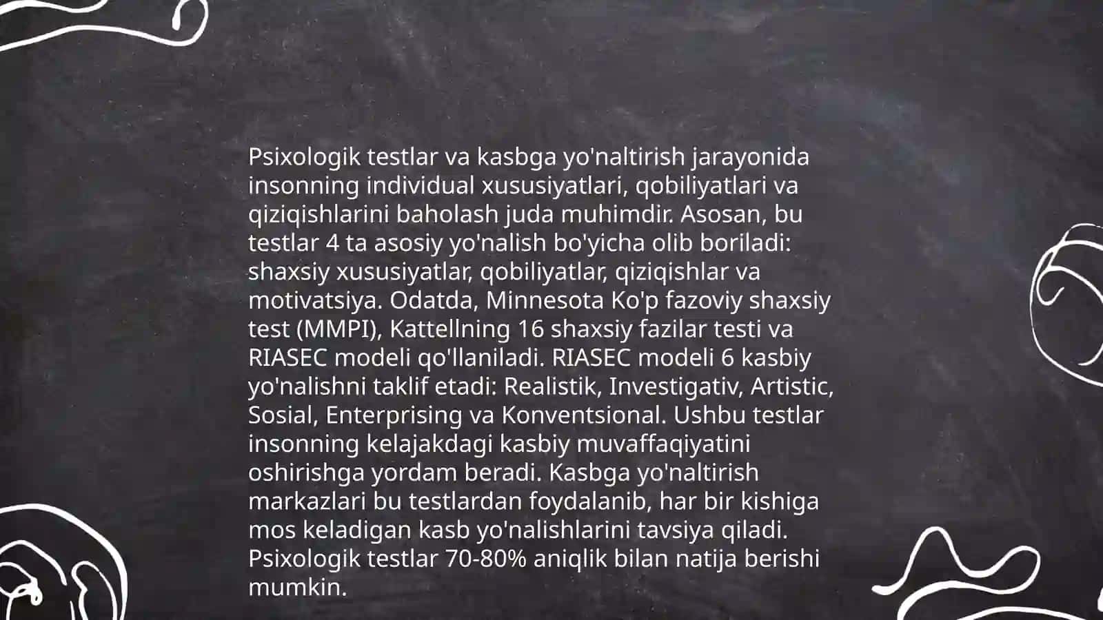 Kasbga yo'naltirish omillari va kasblarning psixologik tasnifi 4