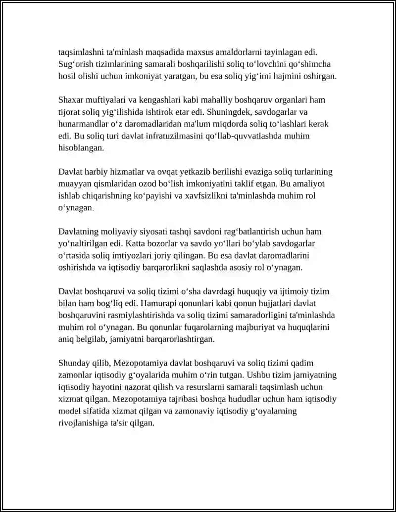Mezopotamiya: davlat boshqaruvi va soliq tizimi 4