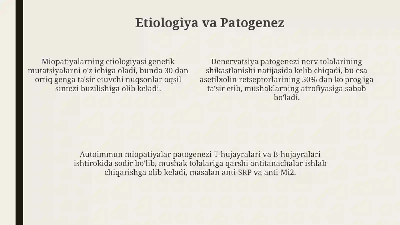 Miopatoyalar Mushaklar denervatsiyasi 4