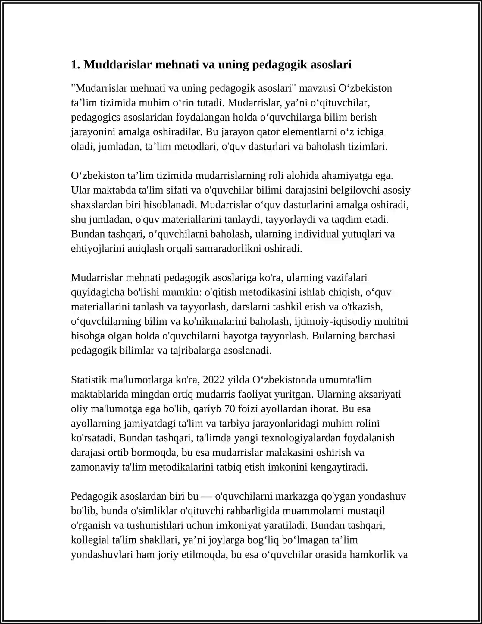 Mudarrislar Mehnati va Uning Pedagogik Asoslari 4