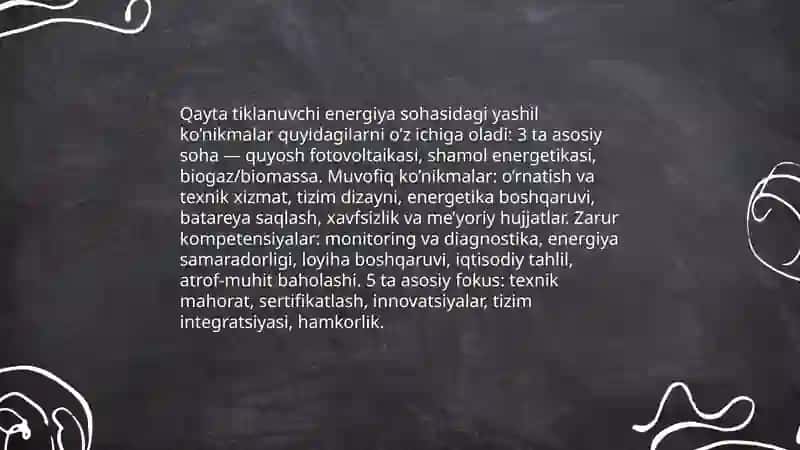 Yashil ko’nikmalar va uning foydali jixatlari 4