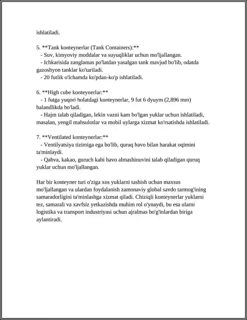 CHIZIQLI KONTEYNERLAR (LIST) 4
