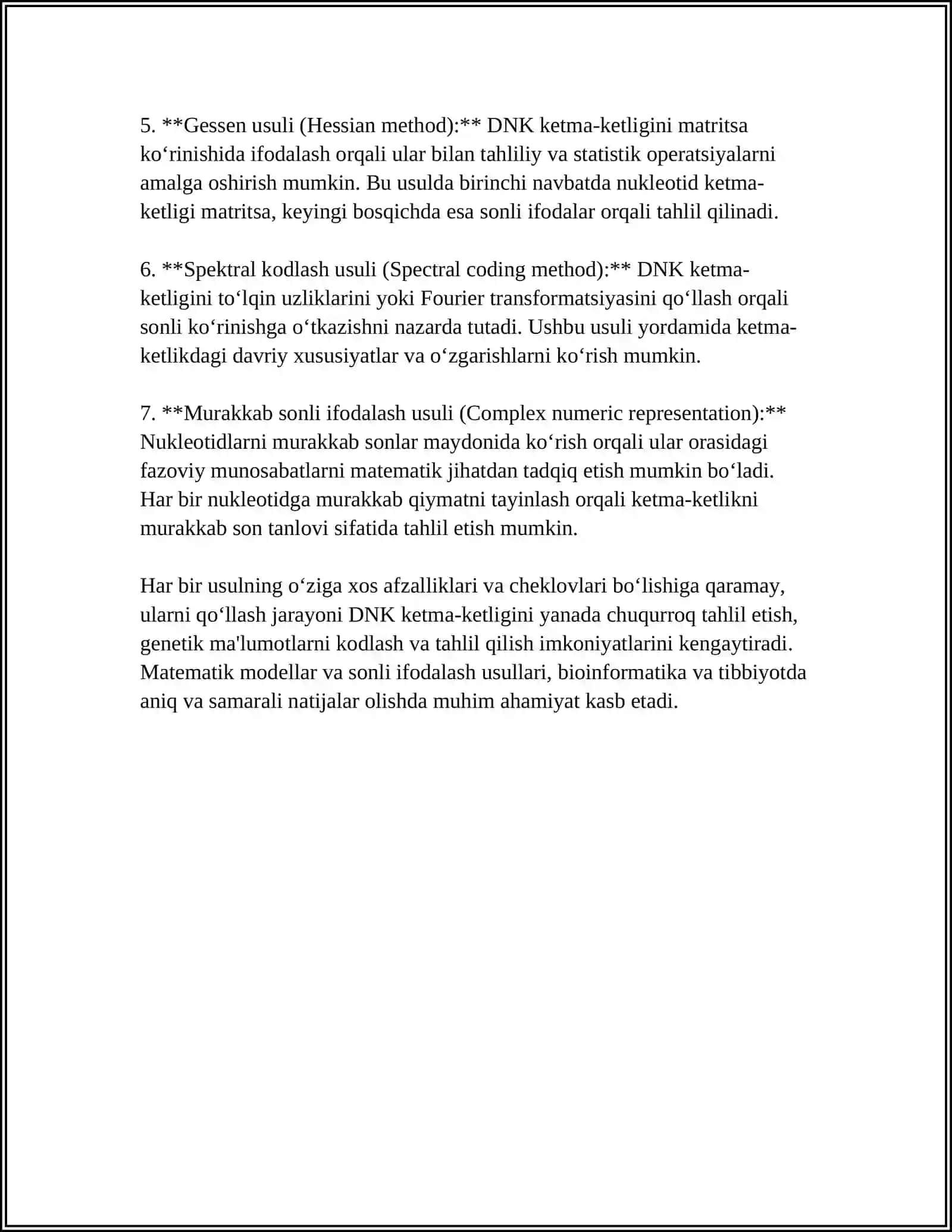GENETIKADA SONLI KETMA-KETLIKNING TATBIQLARI 4