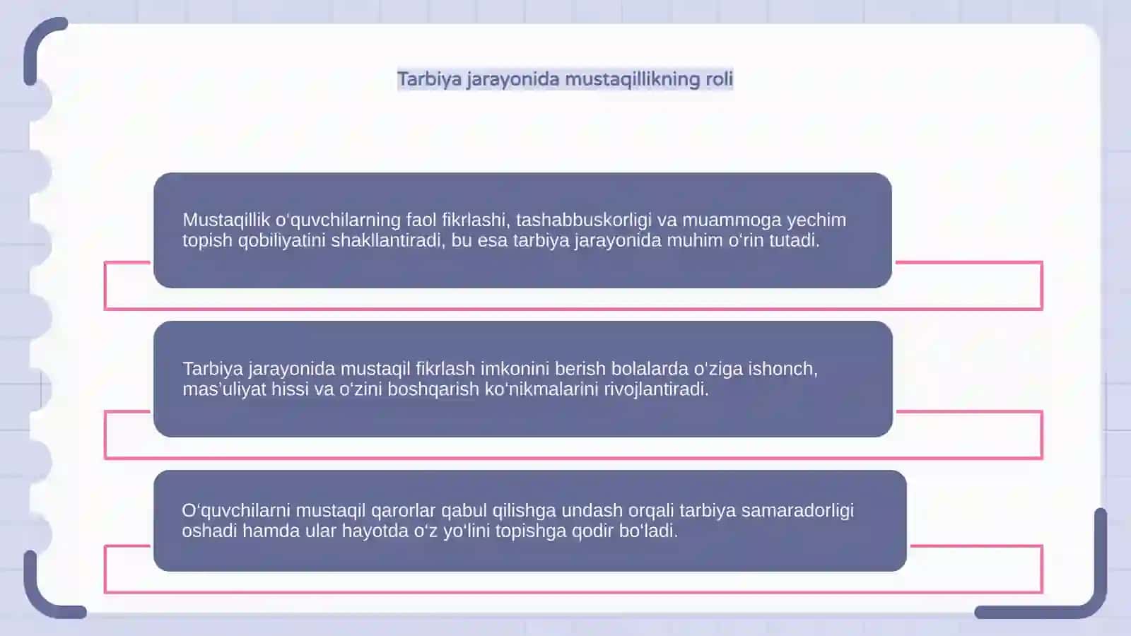 Mustaqillikni shakllantirish tarbiya jarayoni sifatida 4