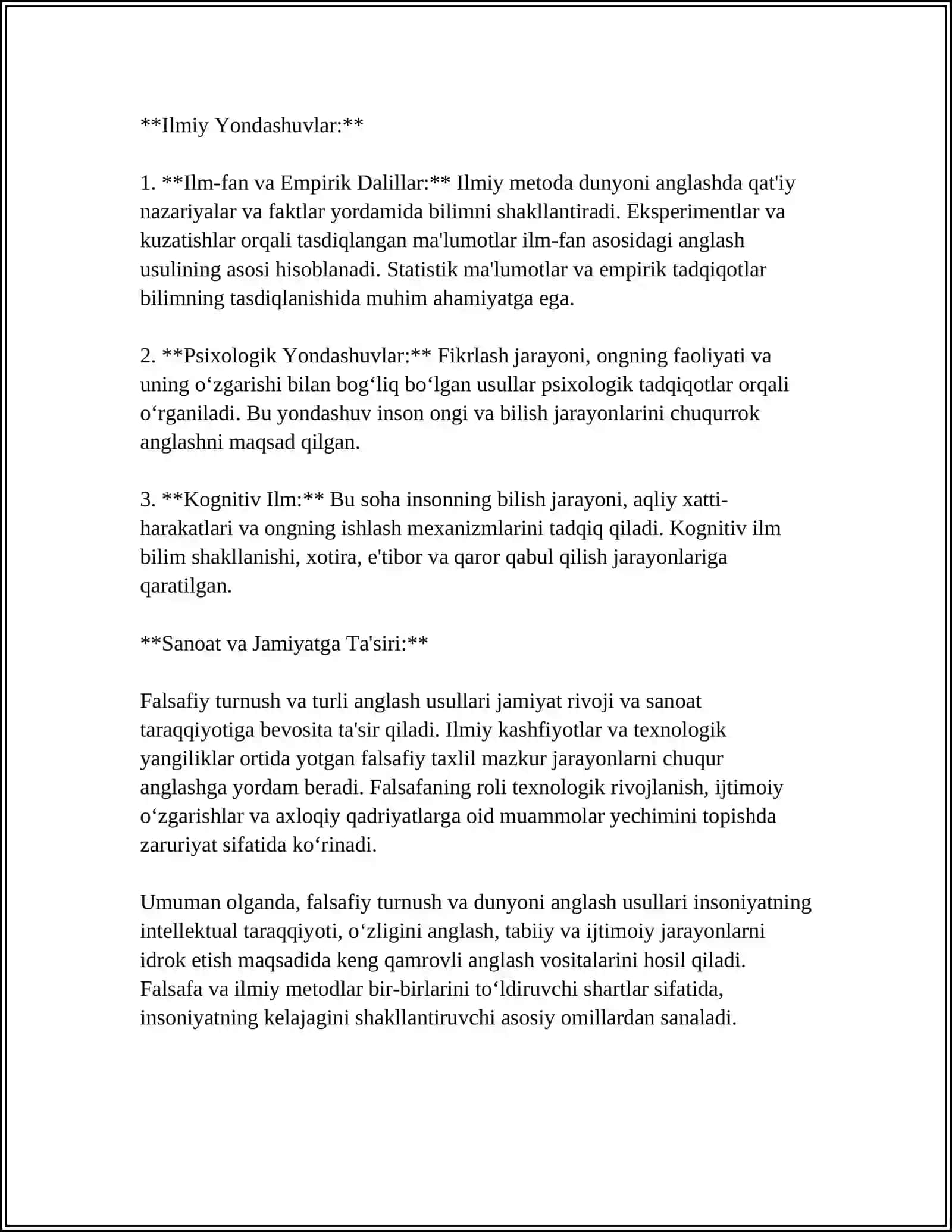 FALSAFA TURNUSH TARZI VA DUNYONI ANGLASH USULI 4