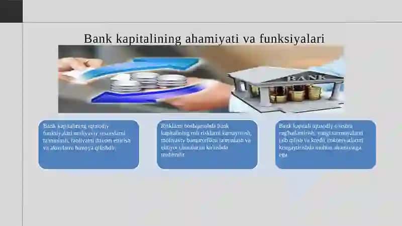 Bank kapitalini baholash usullari 4