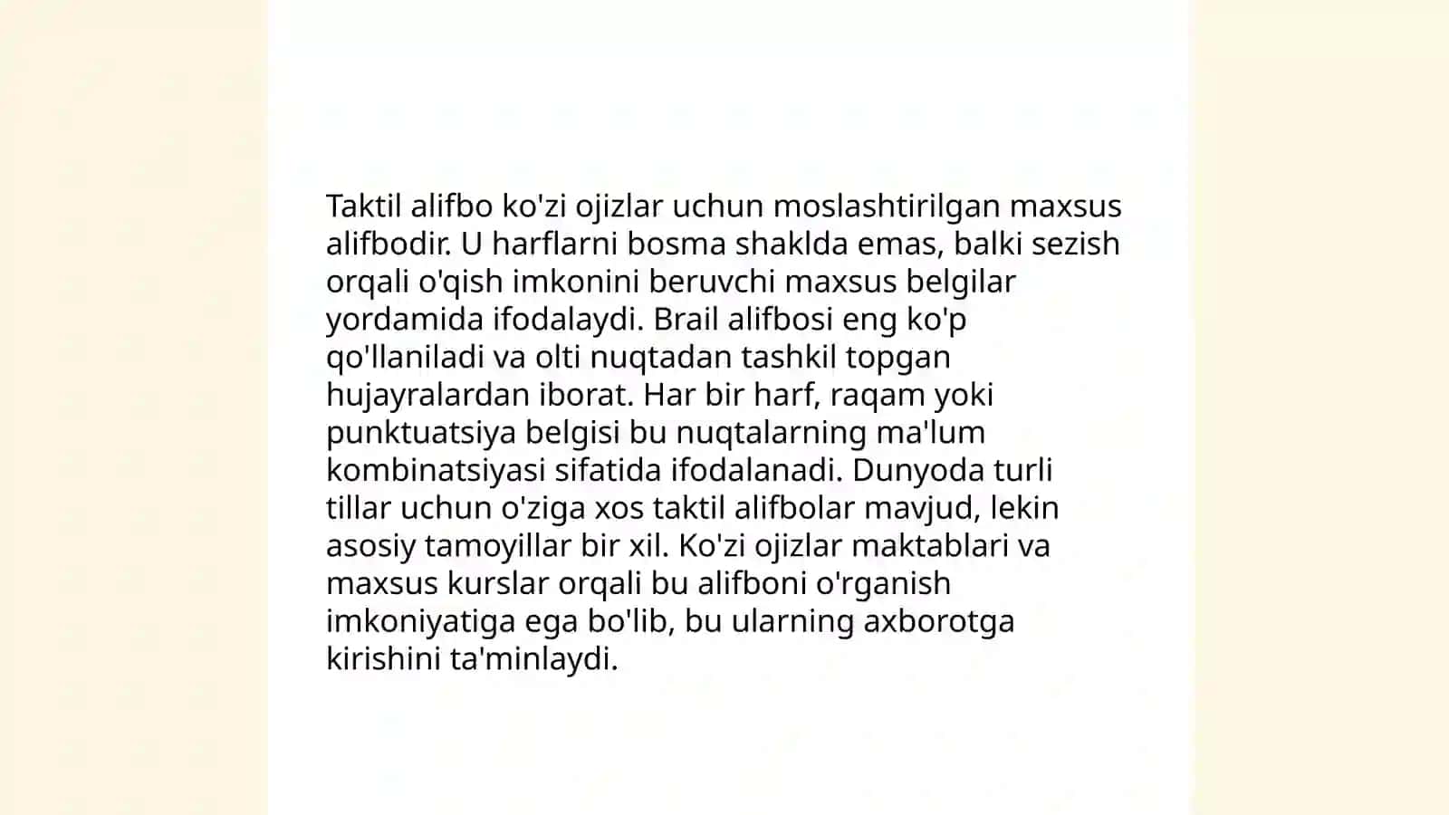 Koʻzi ojizlar uchun dars usullari 4