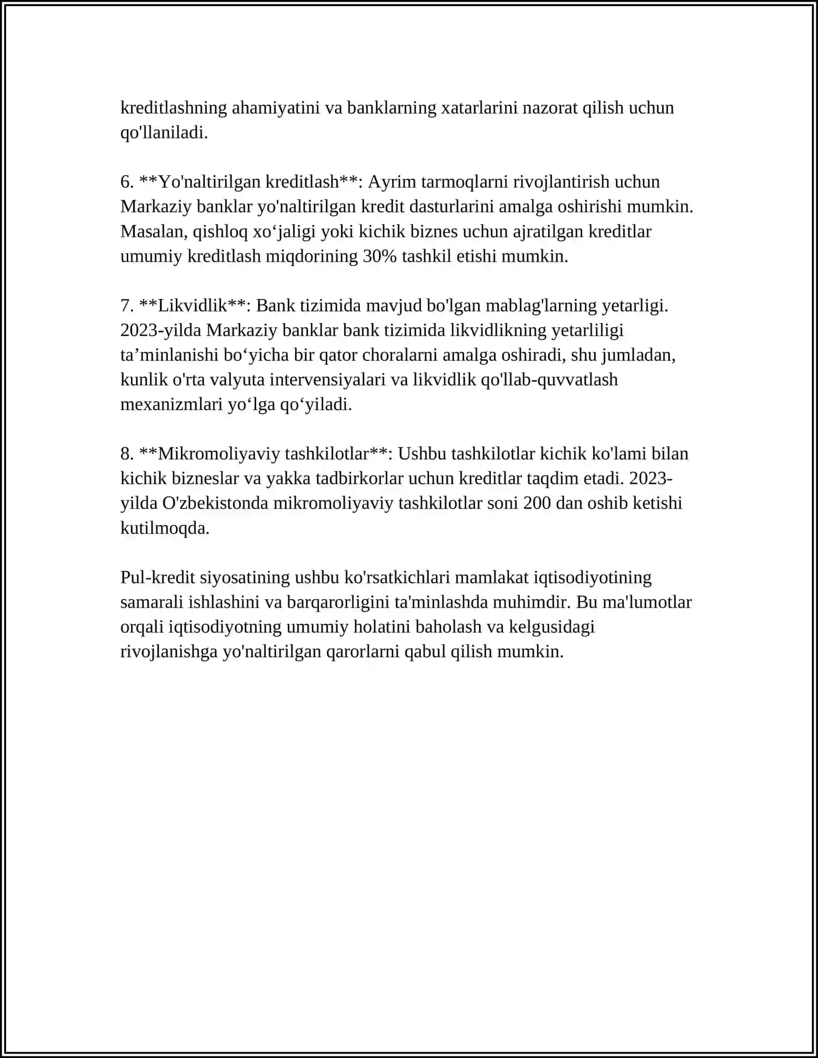 MARKAZIY BANKNING FUNKSIYALARI 4