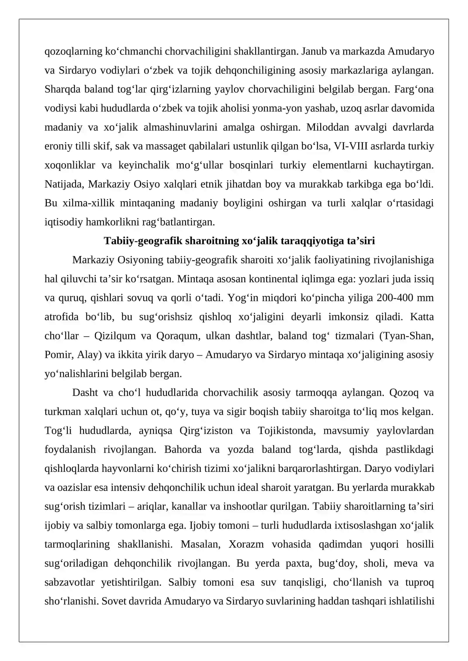 Markaziy Osiyo xalqlari hoʻjaligi va madaniyati 4