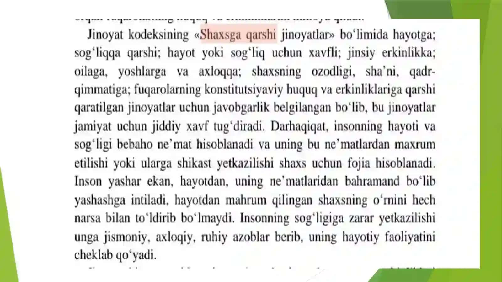 SHAXSGA QARSHI JINOYATLAR 4