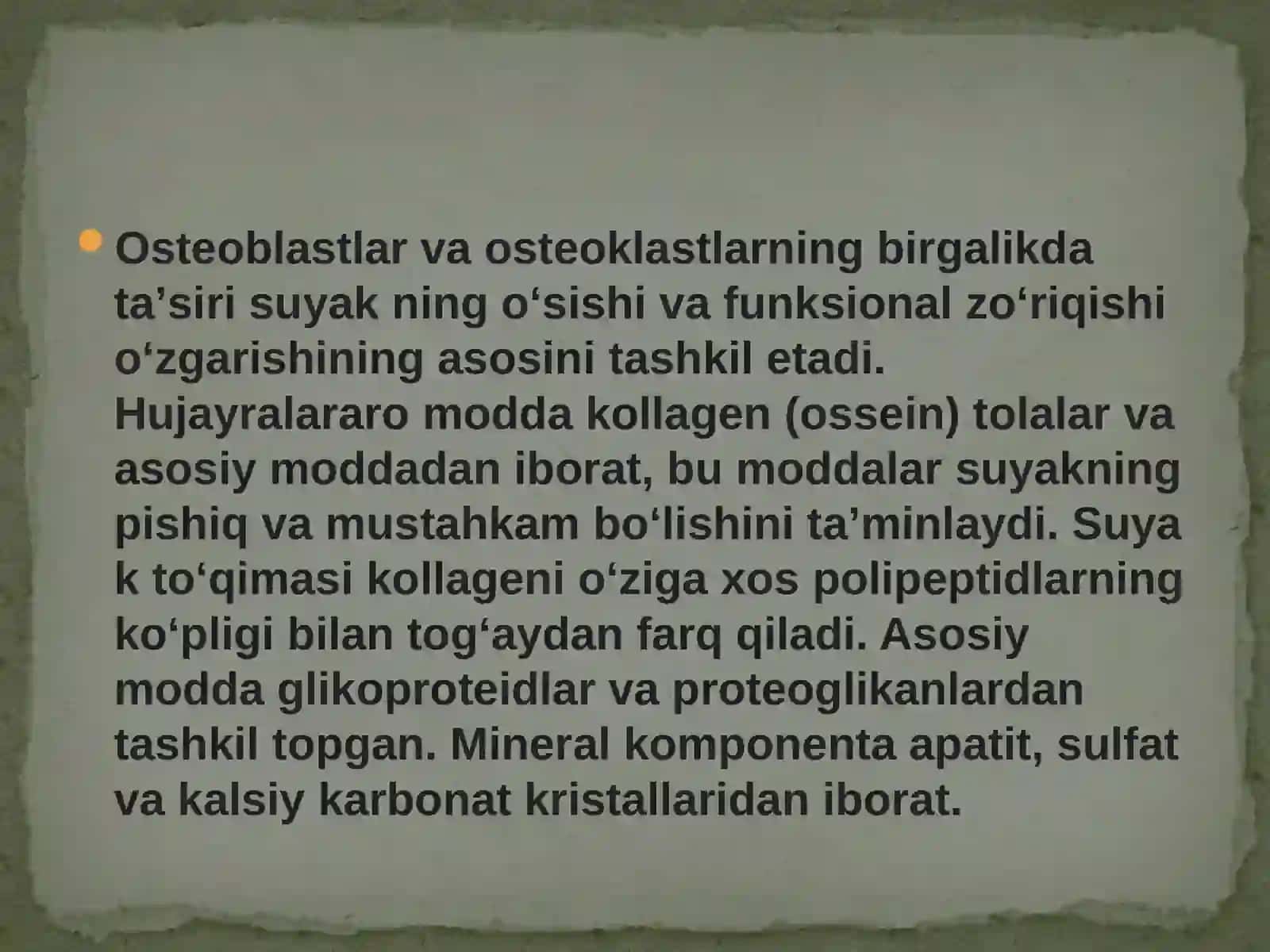 Sikilet toʻqimasi.(Suyak toʻqimasi) 4