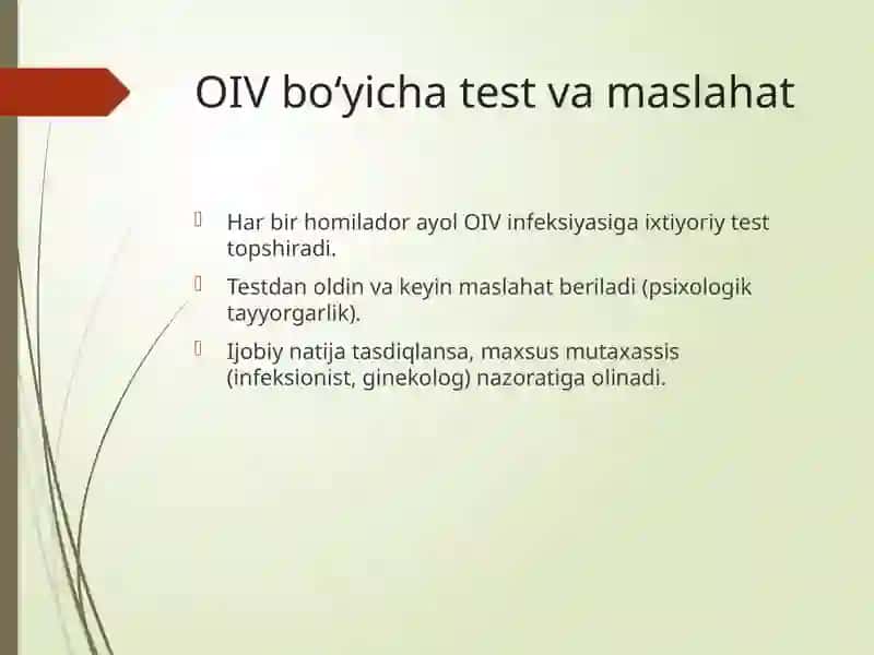 OIV OITS. Onadan bolaga transmissiyani oldini olish 4