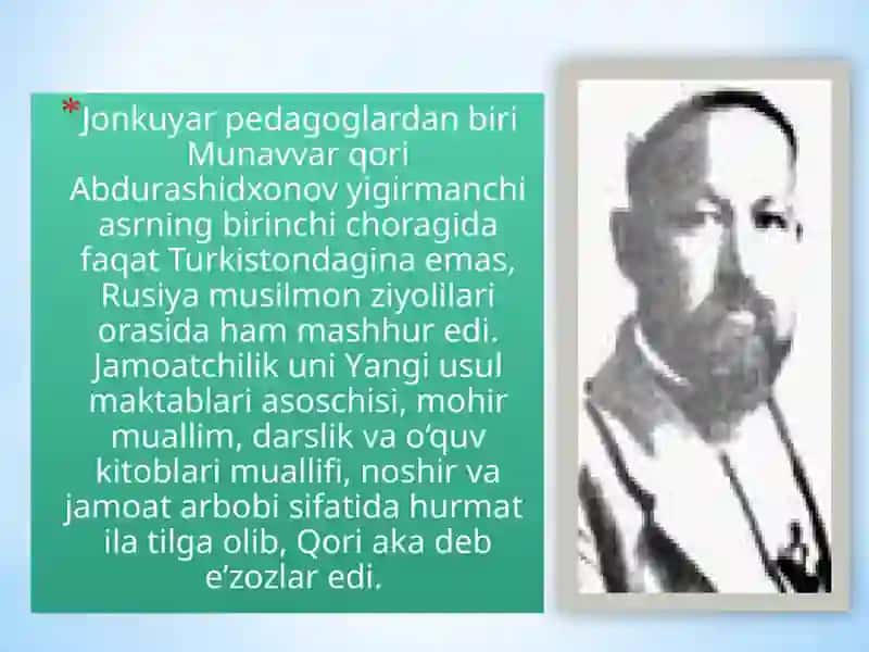 MUNAVVAR QORI ABDURASHIDXONOV HAYOTI VA PEDAGOGIK FAOLIYATI 4