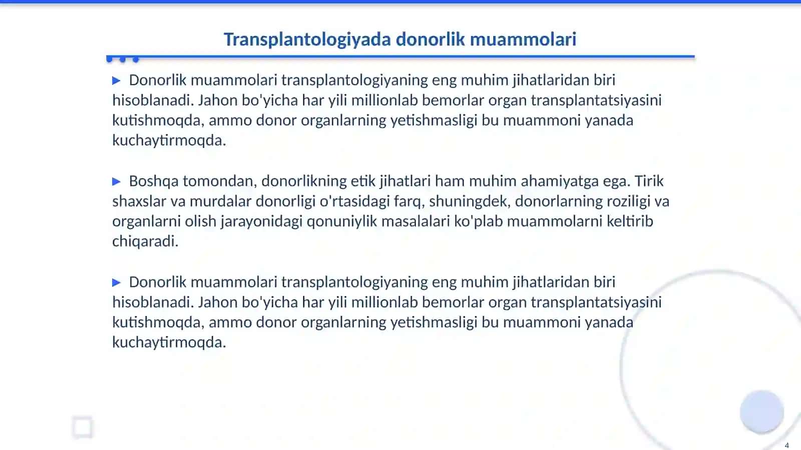 Transplantologiya tarixi va holati 4