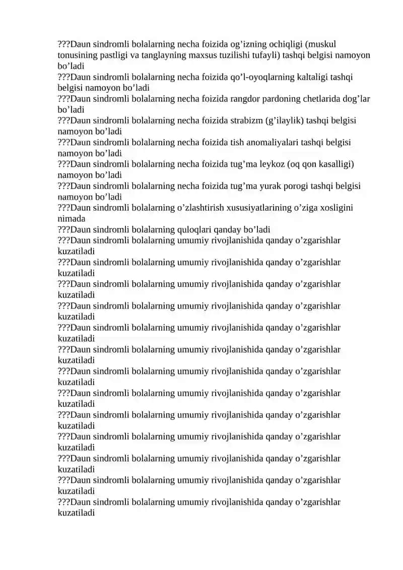 Bolalarda Daun Sindrom bilan ta'lim va tarbiya 4