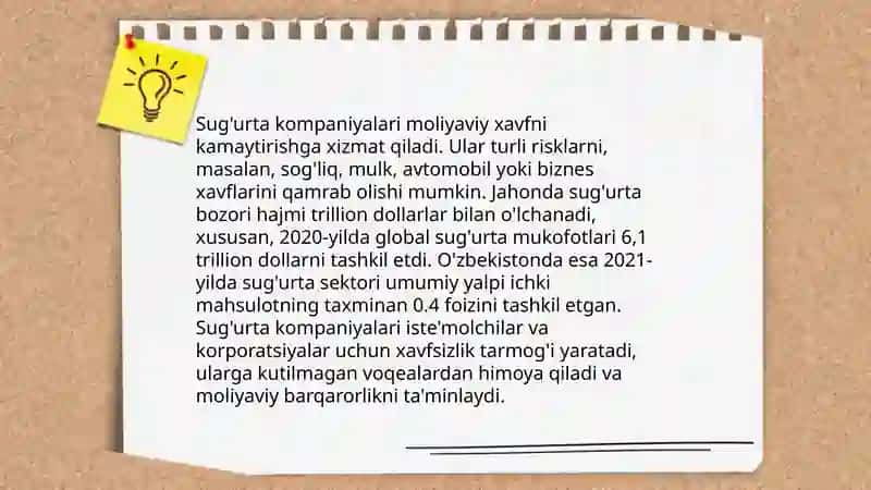 Sugʻurta bozorining asosiy tushunchalari 4