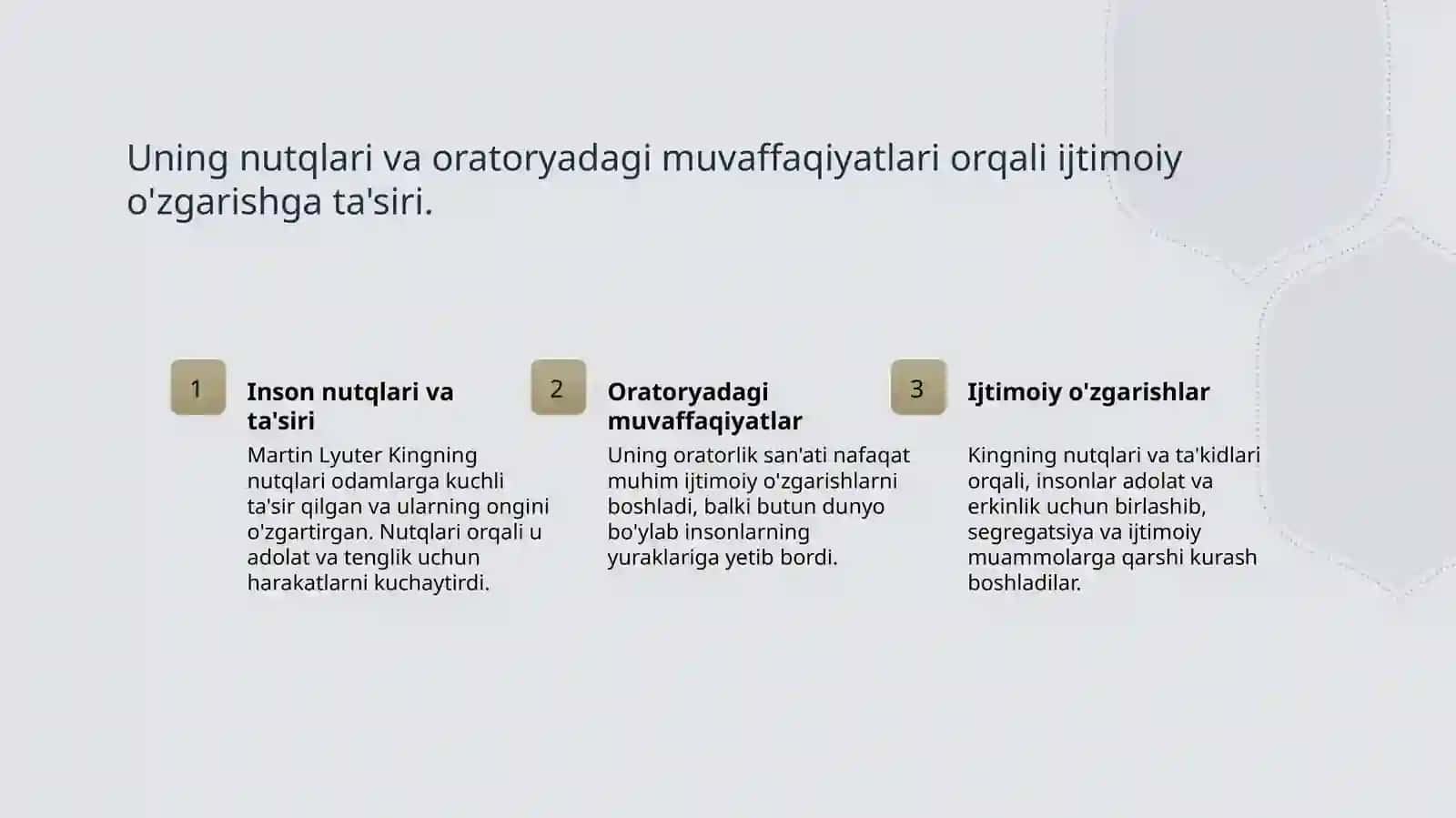 Martin Lyuter King gʻoyalari va uning notiqlikda tutgan oʻrni 4