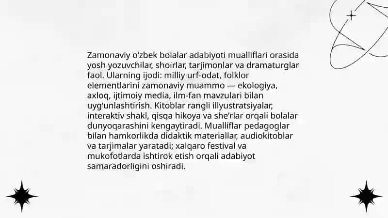 Hozirgi oʻzbek bolalar adabiyoti 4