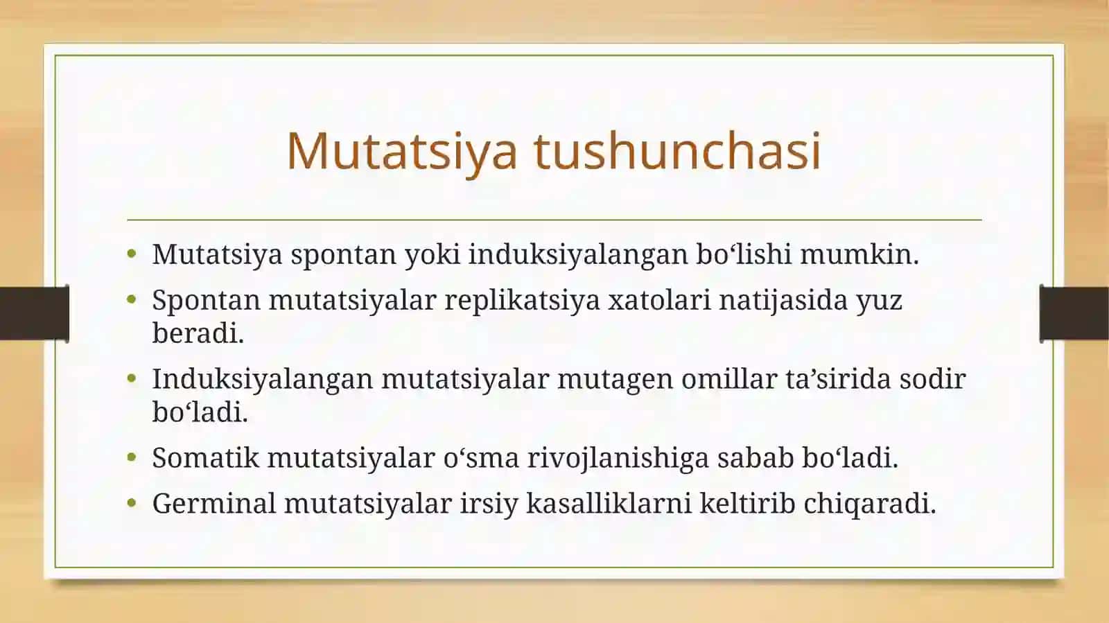 Mutatsiyalar va kantserogenez 4