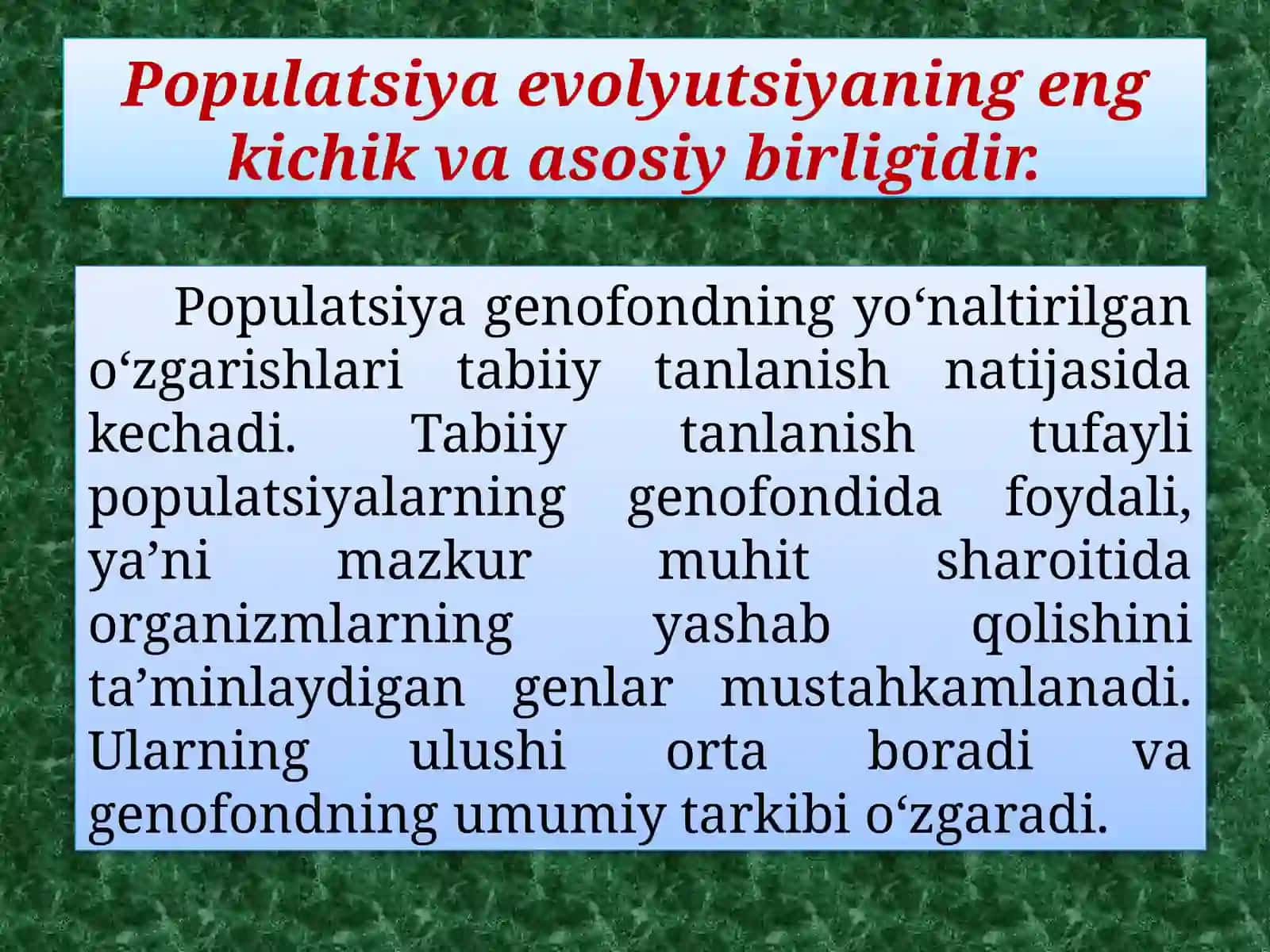 EVOLUTSIYANING SINTETIK NAZARIYASI 4