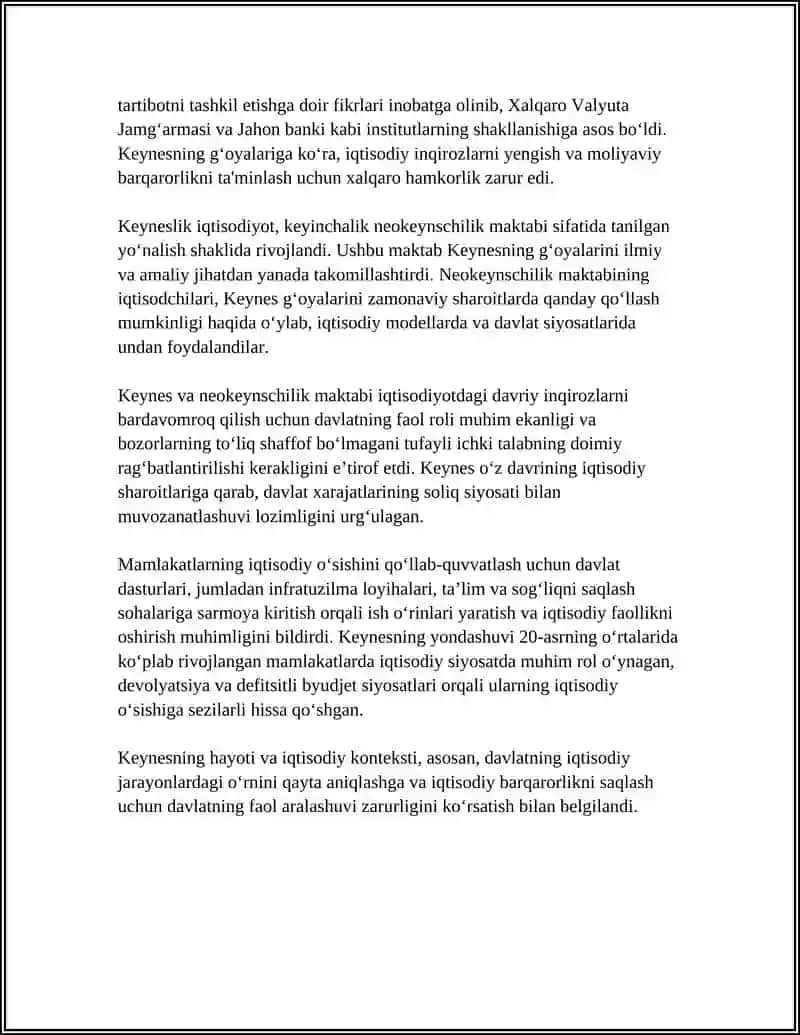 J. M. KEYNZ TAʼLIMOTI VA NEOKEYNZCHILIK MAKTABI 4