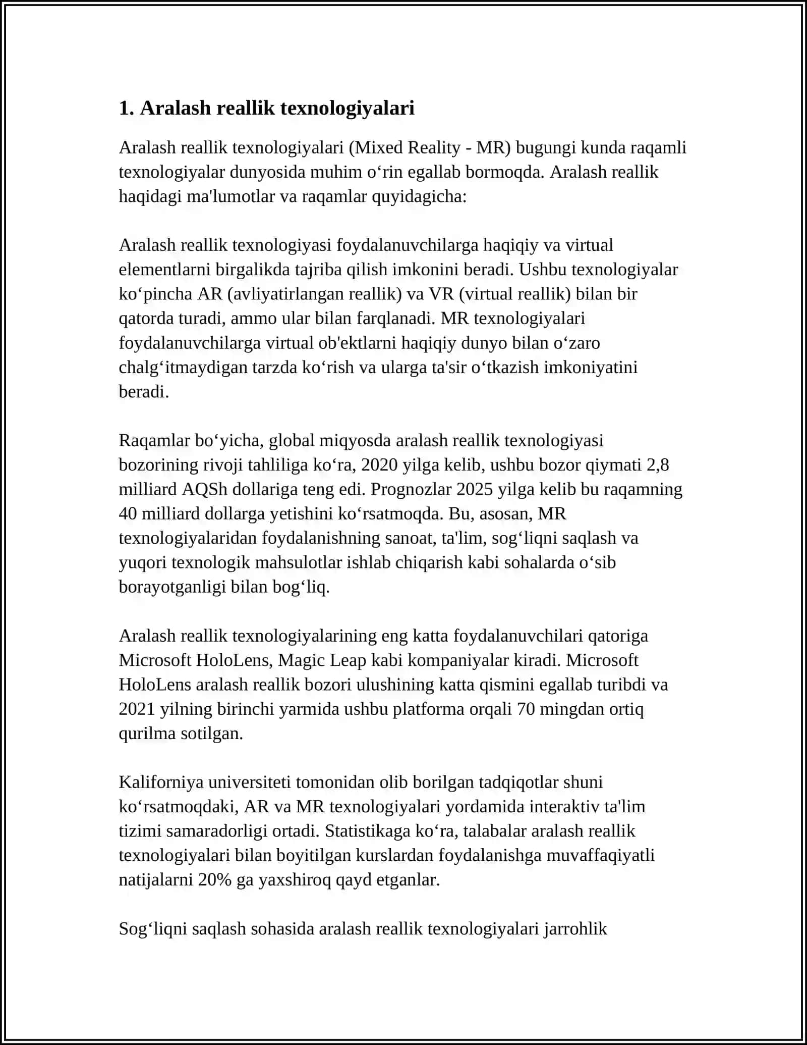 Aralash reallik texnologiyalari 4