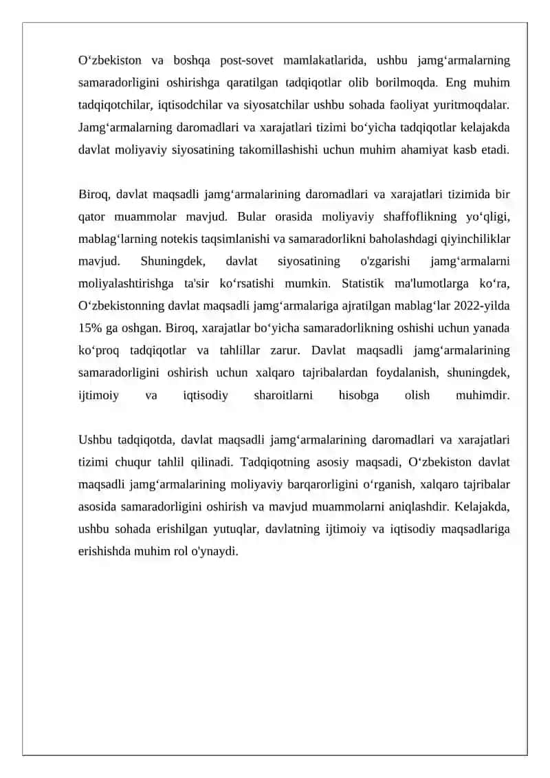 Davlat maqsadli jamg‘armalarining daromadlari va xarajatlari tizimi 4