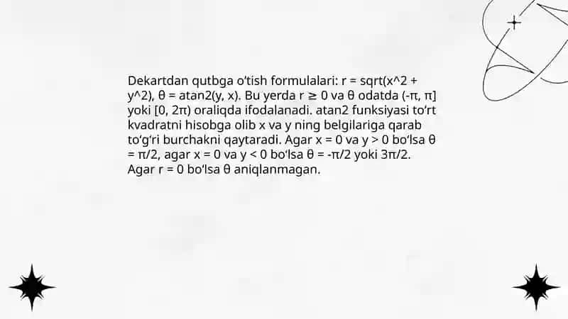 Dekart va qutb koordinatalari 4