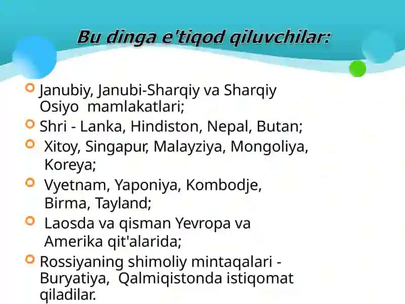 Buddizm dini tarixi va asosiy g'oayalari 4
