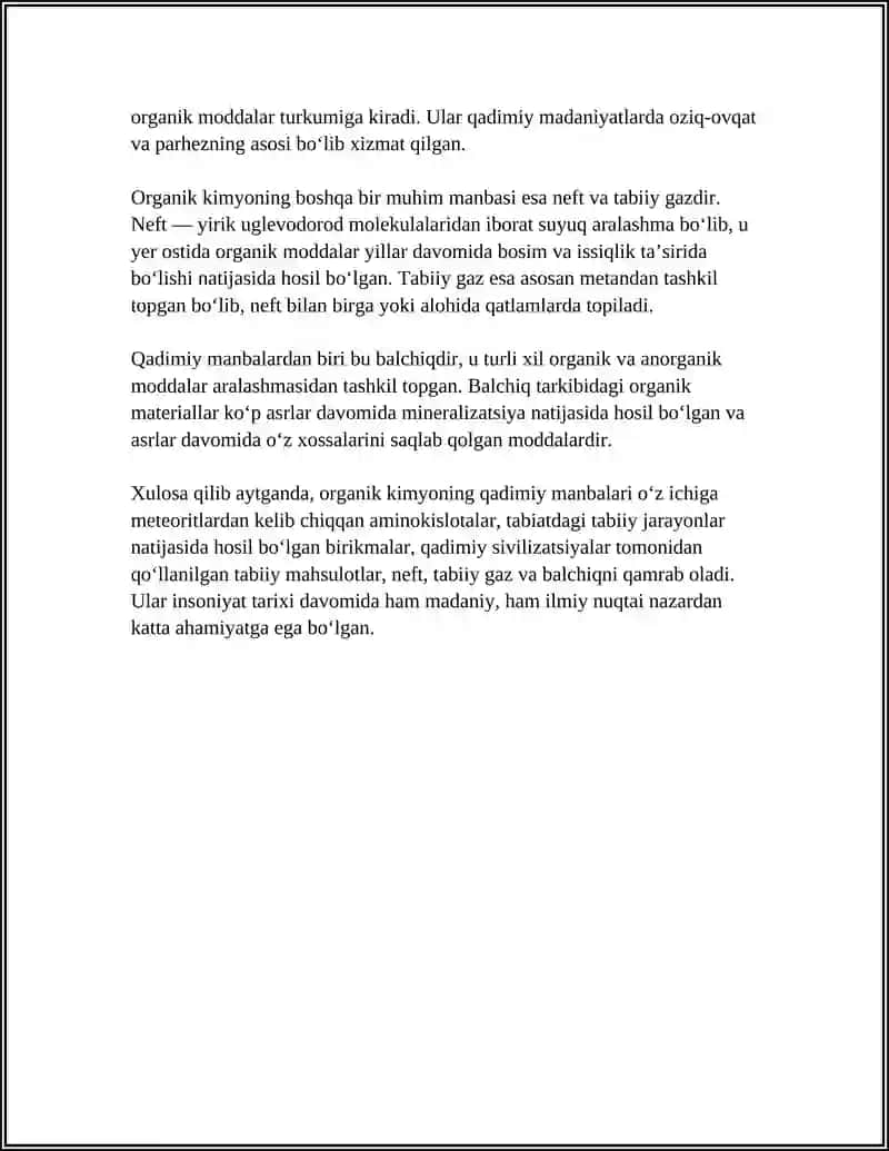 ORGANIK KIMYONING RIVOJLANISH TARIXI 4