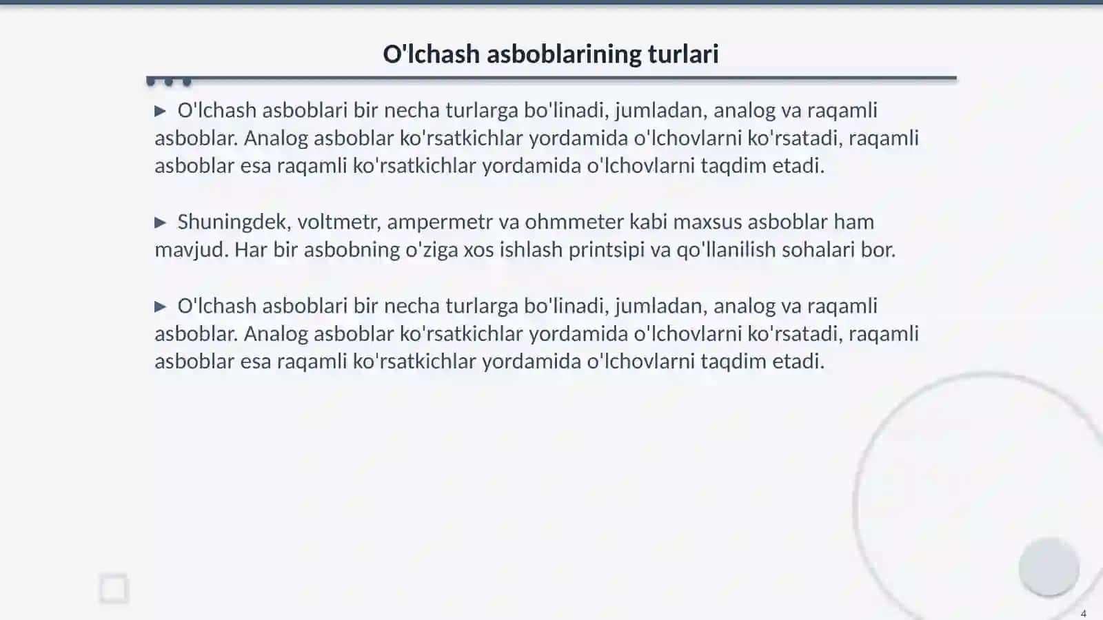 Elektr òlchashlar va asboblar 4