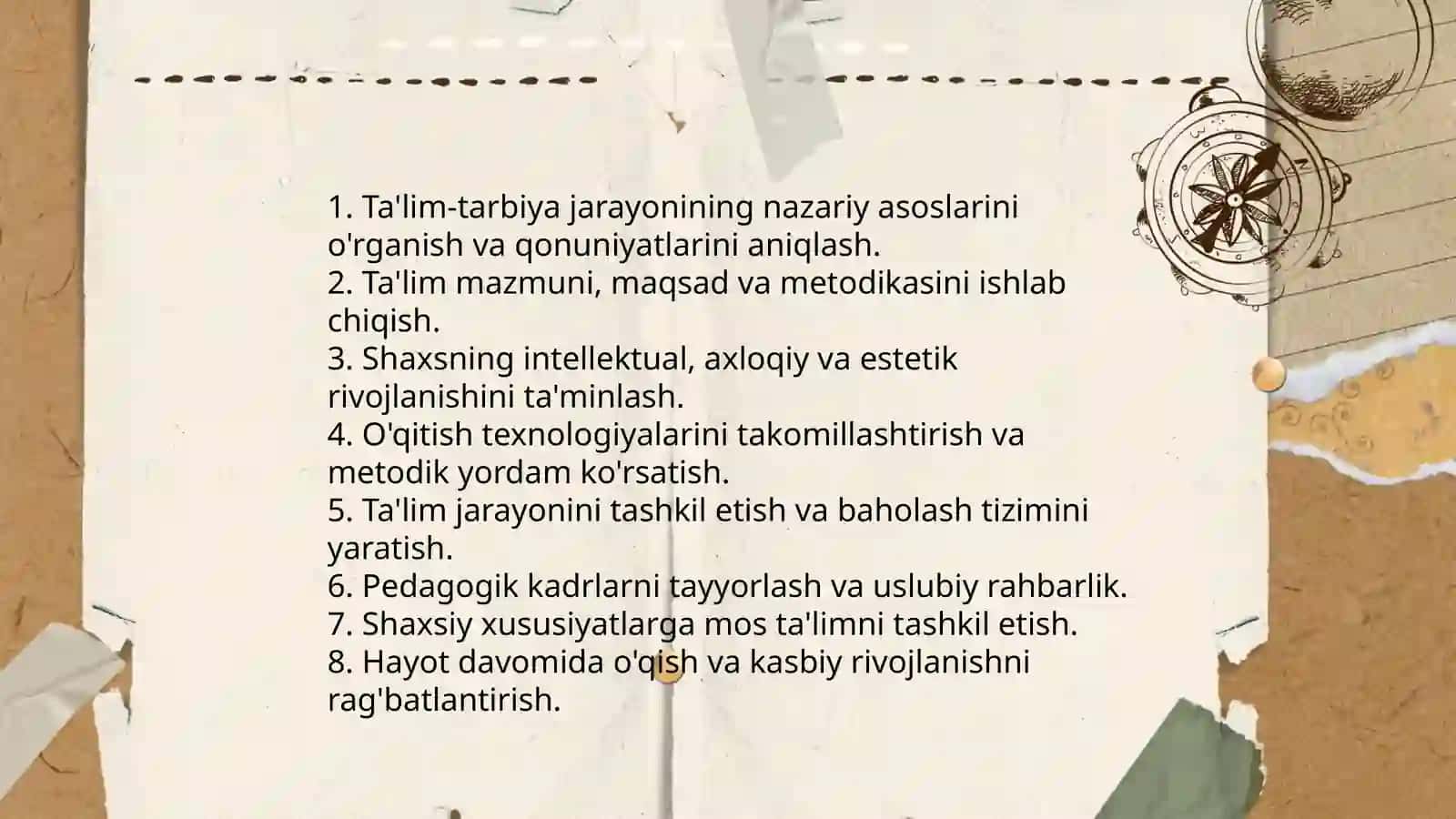 Pedagogika fanining naqsad va vazifalari, obyekti 4