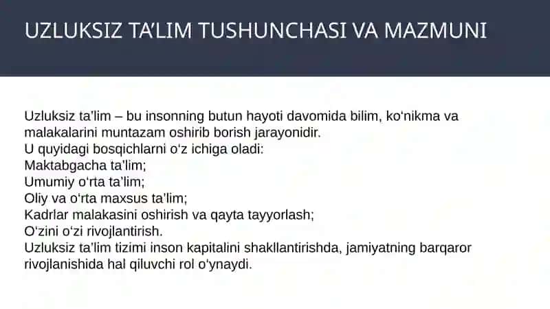 Uzluksiz ta'limda tendensiyalar 4