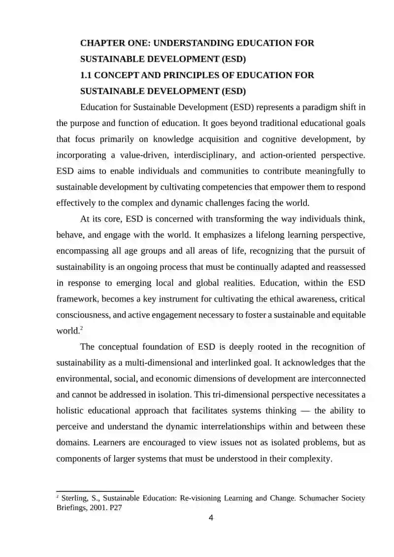 Education for Sustainable Development: Pedagogical approaches and strategies 4