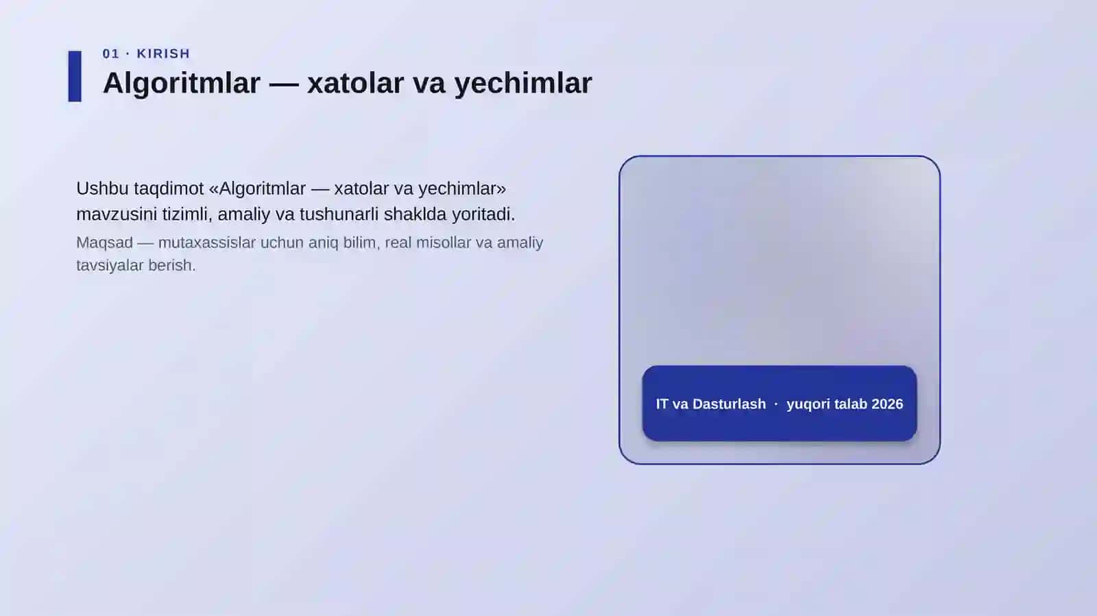 Algoritmlar — xatolar va yechimlar 4