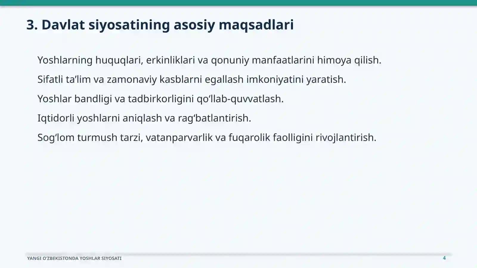Yoshlarga oid davlat siyosati tushunchasi 4