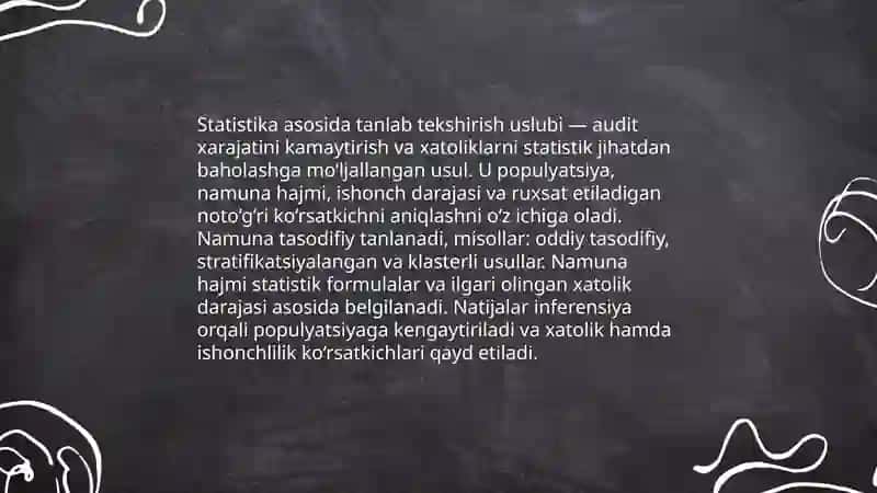 Auditda tanlab tekshirish uslubi 4