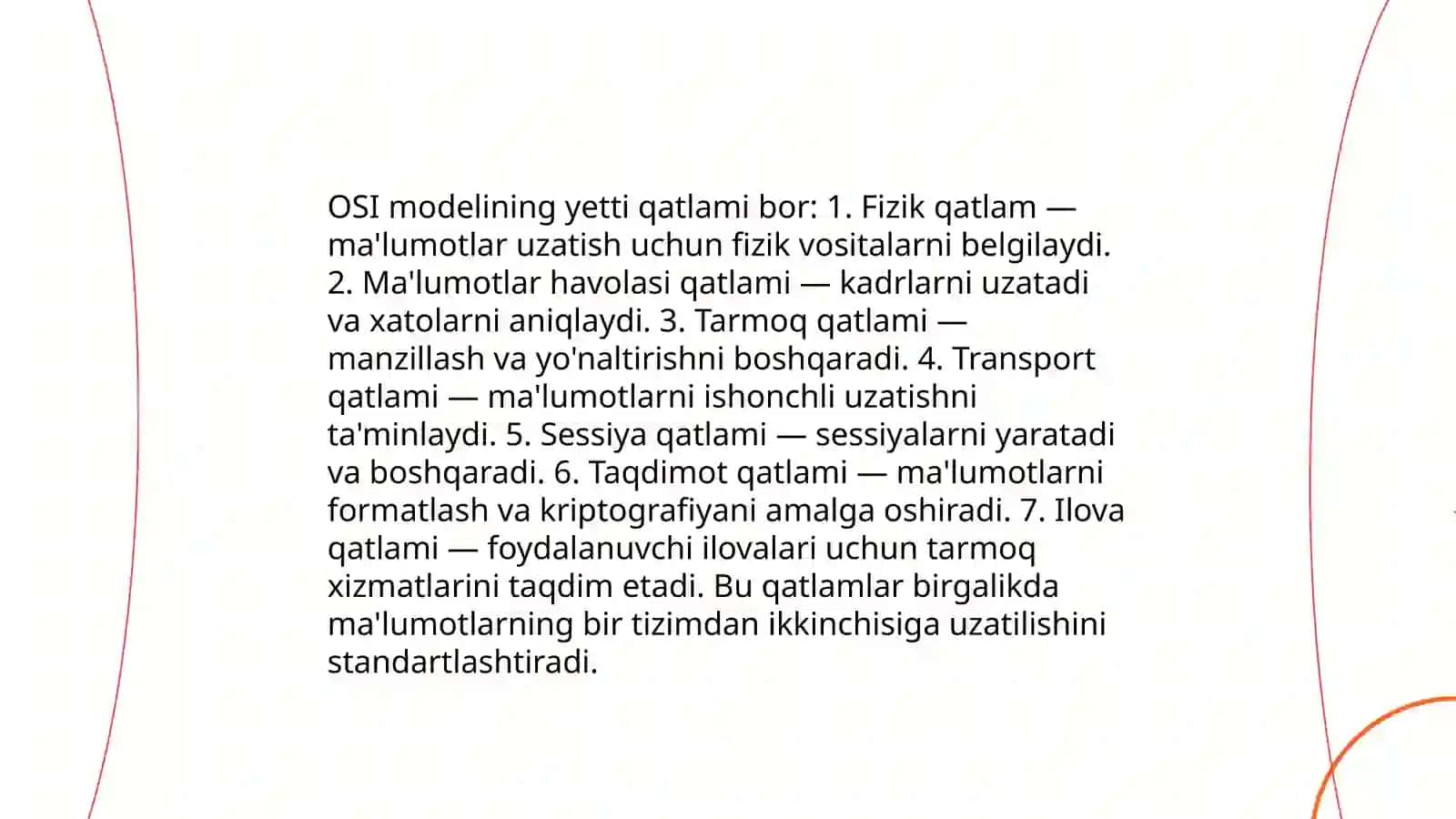 Tarmoq modellari asoslari 4