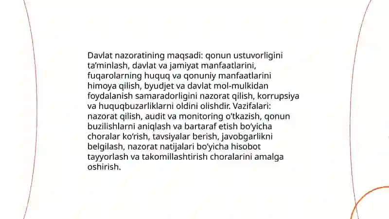 Davlat nazorati tushunchasi 4