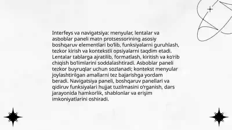 Matn protsessorlari va ularning ta'limiy imkoniyatlari bilan tanishish 4