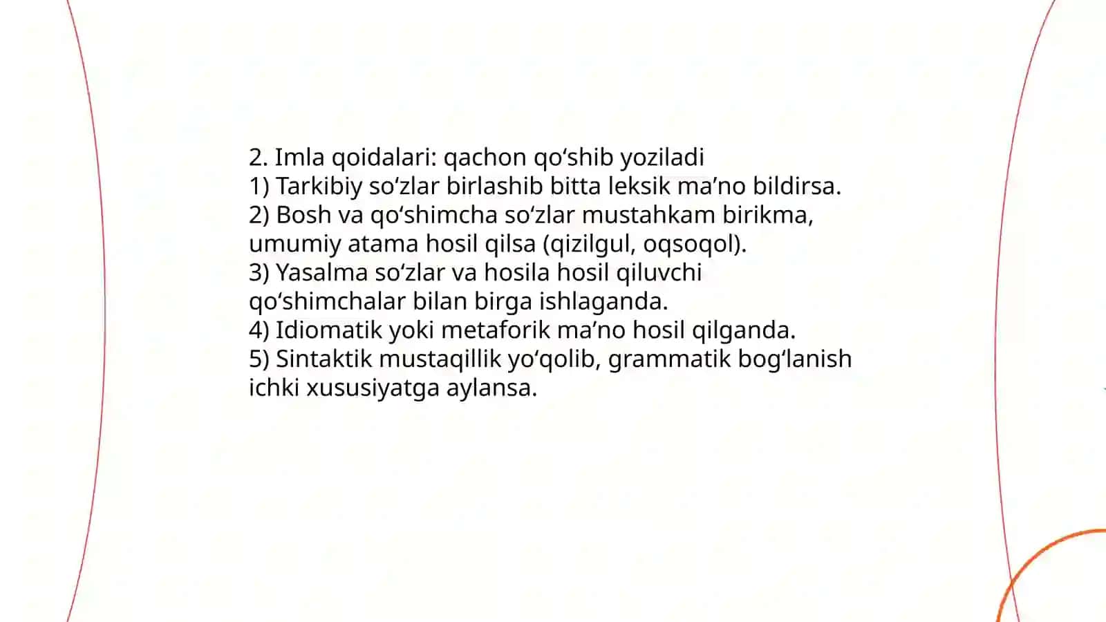 Qoʻshib yoziladigan qoʻshma soʻzlar 4