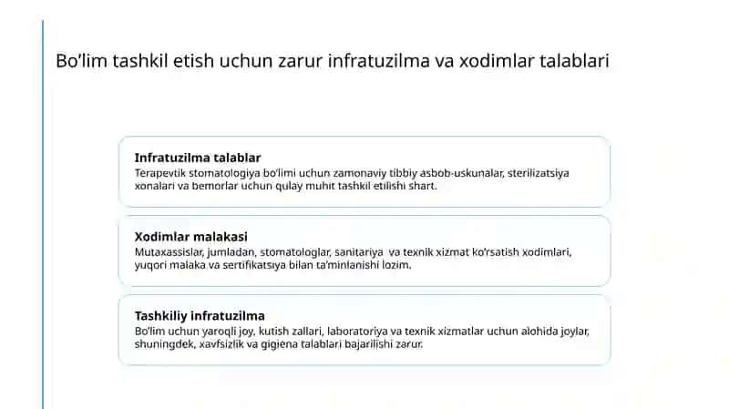 Terapevtik stomatologiya bo‘limini tashkil etish. 4