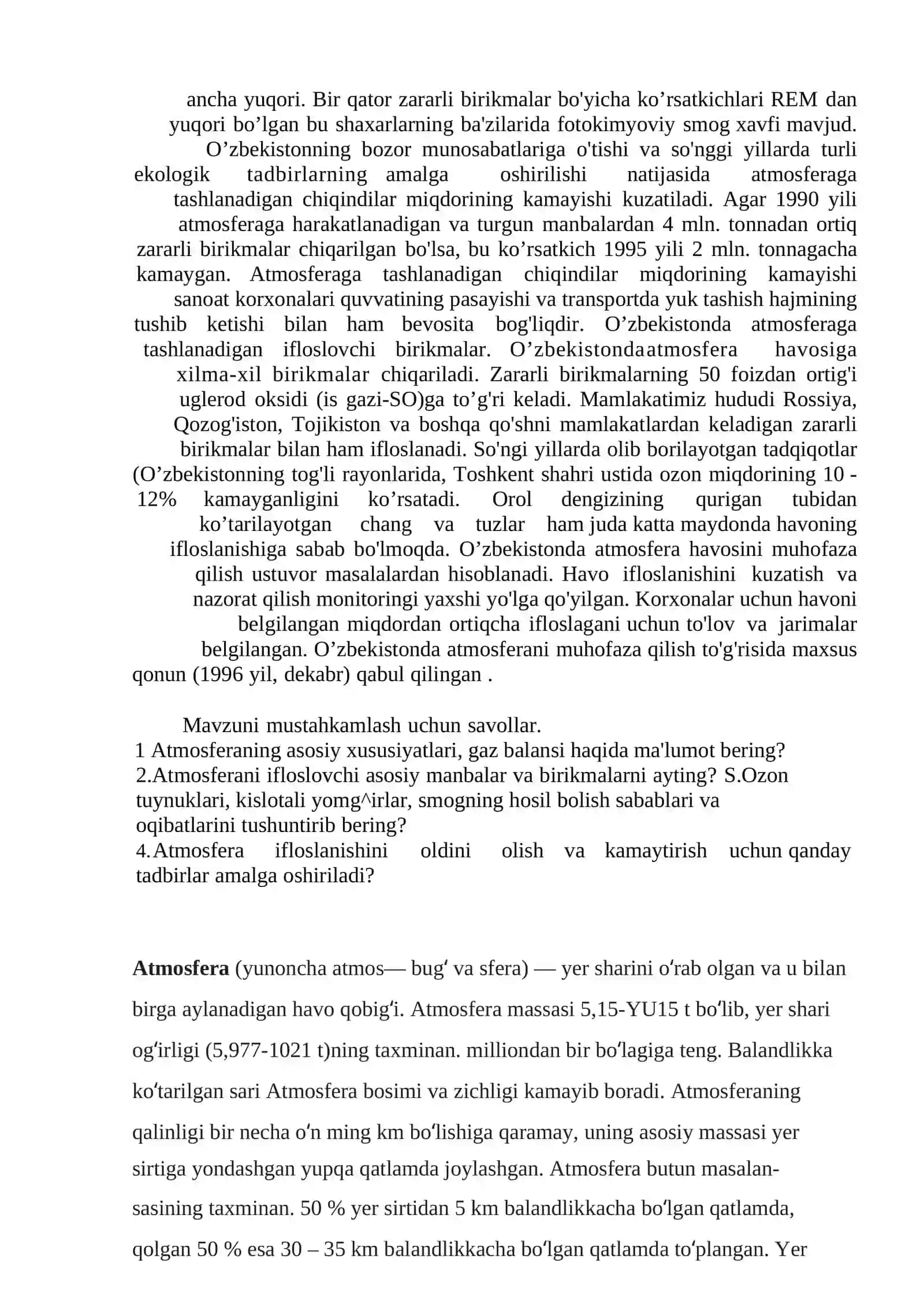 ATMOSFERA HAVOSINI MUHOFAZA QILISH 4