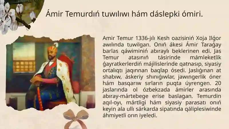 Ámir Temur ullı mámleket gayratkeri. 4