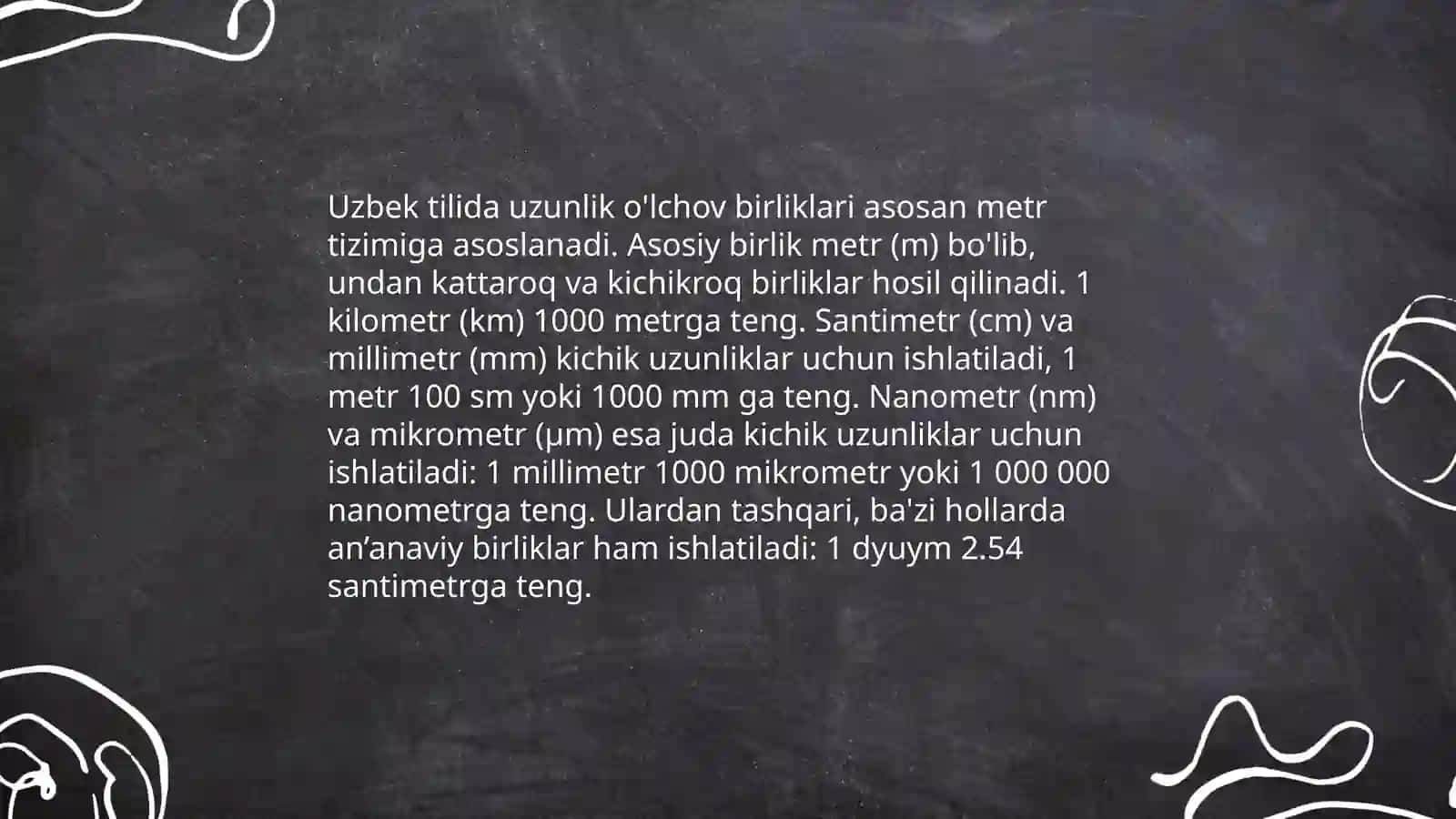 Ólchov birliklariga kirish 4